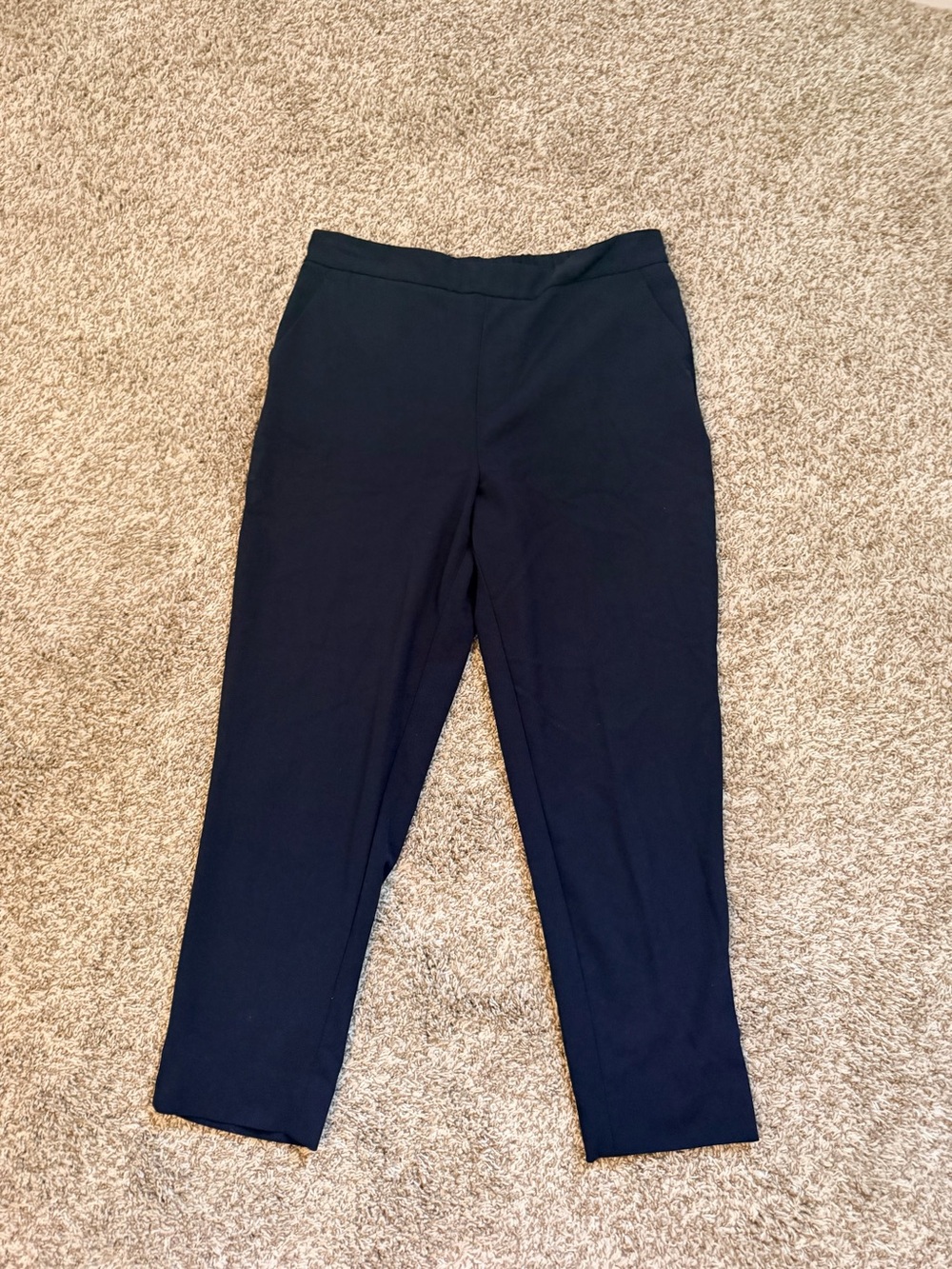 Banana Republic Black Cropped Ponte Slim Trousers
